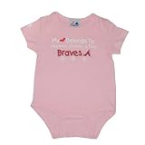 MLB Atlanta Braves Baby / Infant One-Piece Bodysuit / Romper / Onesie - Pink (Size: 6-9)