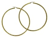 Image of Gold Plated Silver Ladies Diameter Twisted Creole Earrings