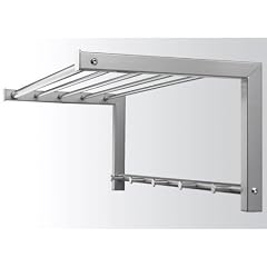 Wandgarderobe Nickel matt Ablage 75cm 5Mantelhaken
