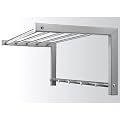 Wandgarderobe Nickel matt Ablage 75cm 5Mantelhaken