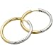 14Kt. Two Tone Gold. Hoop Earrings