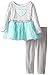 Youngland Girls' Little Striped Knit to Tulle Dress Legging Set