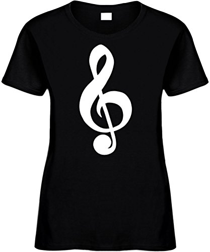 Women's Funny T-Shirt (CLEFT NOTE (MUSIC NOTE SYMBOL) Ladies Shirt