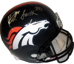Rod Smith Autographed/Hand Signed Denver Broncos Replica Helmet