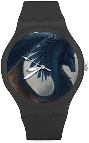 Christmas Day Hot Sale Popular Fantasys Dragon Unisex Round Rubber Sport Watch,Watch Face Diameter: 1.58"