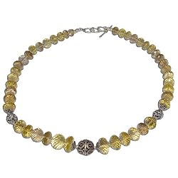 Peridot Necklace Sterling Silver Jewelry 18.75 inches (gnklc324)