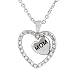 Tressa Sterling Silver Cubic Zirconia Accented Mom Heart Necklace