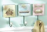 Wall Hook As 3 Vintage Frenchimages Deco With Loop Hook and Ceramic Ball Washed Pin (Set of 9) by Midwest-CBK