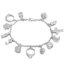 Cubic Zirconia "Diva" Charm Bracelet