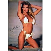 80s Model in White Bikini on Beach, Beckie Mullen, Photo Print Poster - 56x81 cm