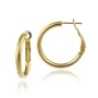 18k Yellow Gold Plated Sterling Silver Polished 4x20 Clutchless Hoop Earrings
