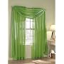 Citrus Green Stripe Semi-Sheer Window Curtain Panel