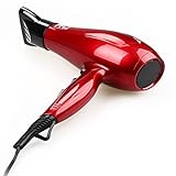 MHD Professional Salon Hair Dryer Negative Ionic 1875W DC Motor Blow Dryer with Styling Concentrator Nozzle and Diffuser 2 Speeds 3 Heat Settings Cold Shot Button ( Red)