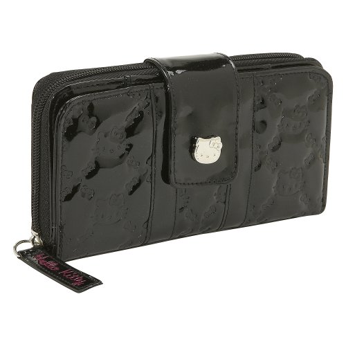 Loungefly Hello Kitty Black Patent Embossed Wallet (Black)