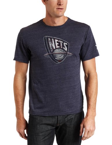 NBA New Jersey Nets Better Logo Tri Blend Tee (Navy, Medium)