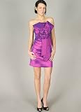 Strapless Cocktail Length Rosette Formal