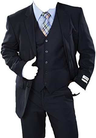 Men's Three Piece Classic Fit Suit (DarkNavy) (40L)