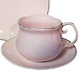 Princess Pink Pattern Set of 4 Fine China Demitasse Tea Cups - Perfect for Childrens Tea Parties