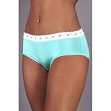 Silk Knit Boy Shorts - blue with white lace - $1.50 flat shipping