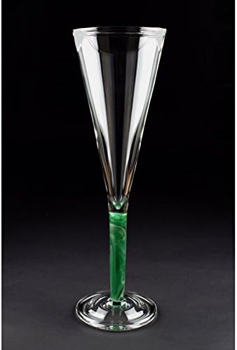 Marbled Stem Champagne Glass - Green