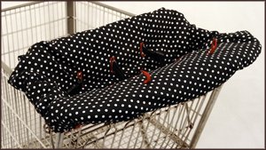 3 N 1 Shopping Cart & High Chair Cover - Black and White Dots - Cuter Than A Ducks Butt