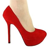 Produkt-Bild: High Heels Pumps Plateau im Italy - Design 14 cm rot