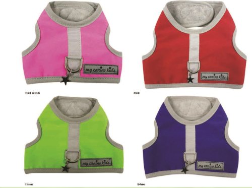 Nylon-Fleece Dog Vest Harness - Hot Pink