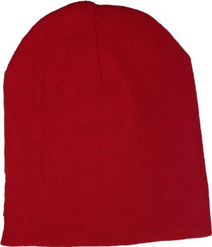 Blank Acrylic Winter No Cuff Beanie - RED