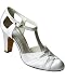 Aris Allen Women's White Satin Vintage 1930s T-Strap Bridal Dance Shoes with Suede Sole Size 8.0 US