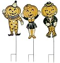Halloween Pumpkins Yard Stakes Set of Three