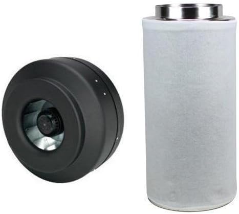 4" Inline Fan Carbon Filter 4" x 12" Combo - scrubber exhaust blower odor