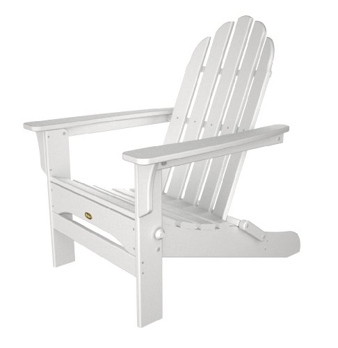 Trex Outdoor Furniture Cape Cod Folding Adirondack Chair, Classic White