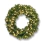 Pre-Lit Norwood Fir Wreath with Concave LED Lights and Timer