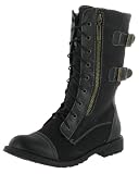 Groove Womens Combat Boots Military Lace Up