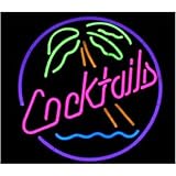Cocktails and Palm Tree Neon Sign