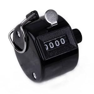 HDE 4-Digit Manual Number Hand Tally Counter Golf Clicker (Black)