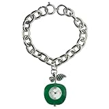 Xhilaration� Green Apple Charm Watch on Chain Link Bracelet