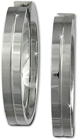 Amello Stainless steel hoop earrings,Creole matt / polished stainless steel earring, original Amello ESOS814