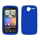 Premium Blue Silicone Gel Skin Cover Case for HTC Desire [Accessory Export  ....