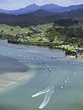 Aerial View of Tairua Harbour, Coromandel Peninsula, North Island, New Zealand Photographic Poster Print by Robert Francis, 12x16