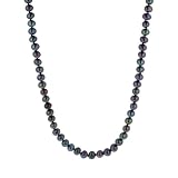 Peacock Black Freshwater Cultured A Quality Pearl Necklace (7.5-8mm), 60