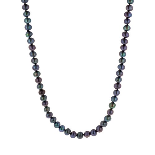 Peacock Black Freshwater Cultured A Quality Pearl Necklace (7.5-8mm), 60