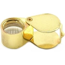 10x Round Gold Triplet Jewelers Magnifying Loupe 18mm