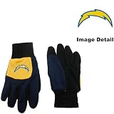 San Diego Chargers Color Block Yellow Grip Work Glove w/ Blue Fingers