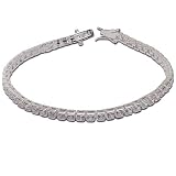 Ideen Geschenk Sterling Silber Zirkon Verschluss-Armband 19,05 cm