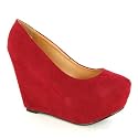 Womens Round Toe Platform Wedge Ladies High Heel Shoe Size 3 4 5 6 7 8