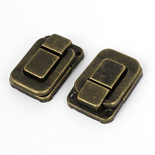 uxcell 2 Pcs Necklace Box Case Latch Hasp Sets Bronze Tone w Screws