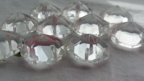 10 Clear 18mm Diamond Cut Chandelier Crystal Beads Prisms Flat Back