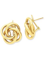 14k Gold Love Knot Tube Earrings