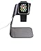 COOLcessories Apple iPhone Smart Watch Charging Station - Anti Scratch TPU Stand with Cord Management and Comfortable Viewing Angle - Fits Both Watch Sizes (Gray)